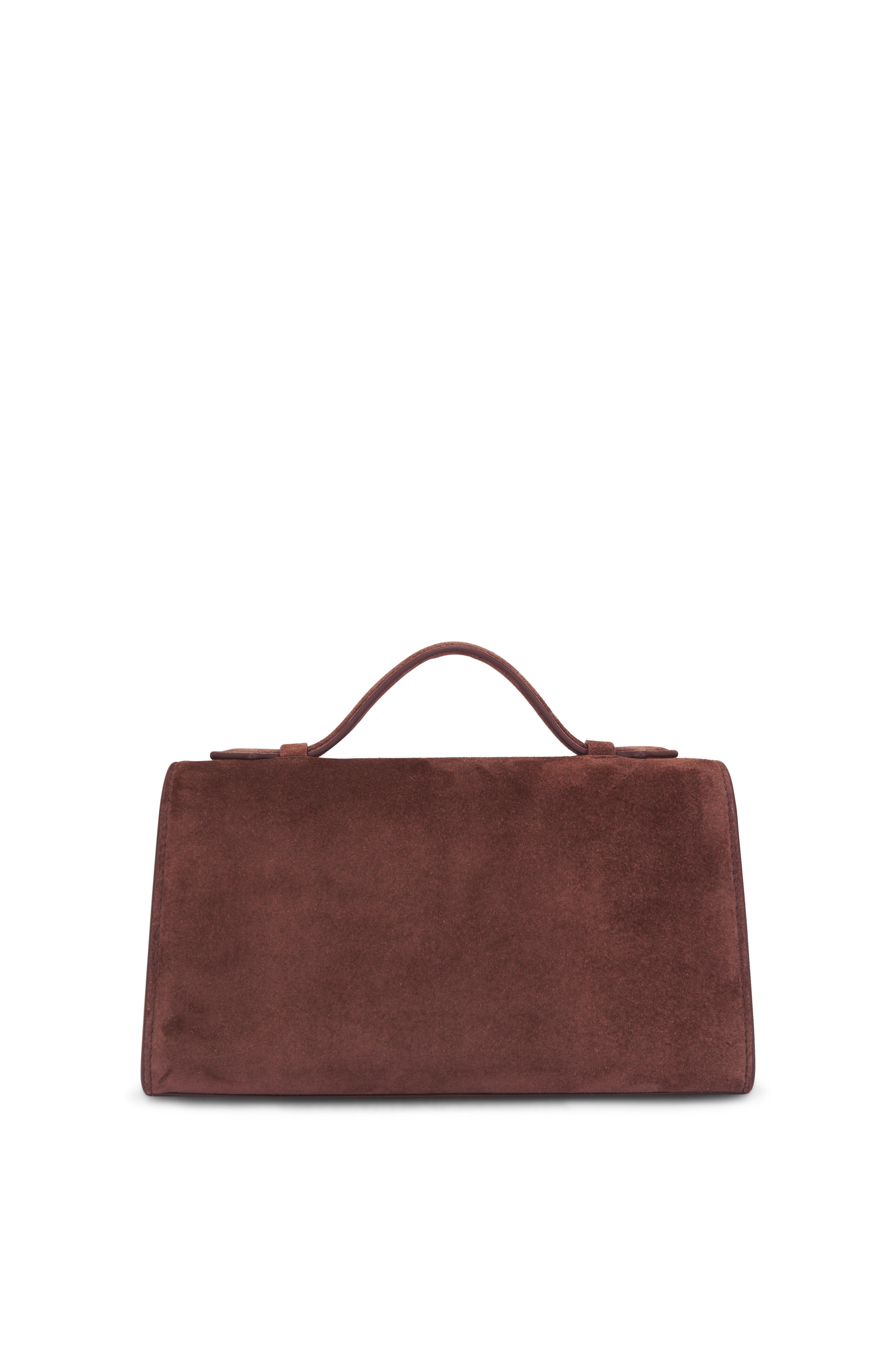 Savette - Symmetry Pochette Espresso Suede Top Handle Bag