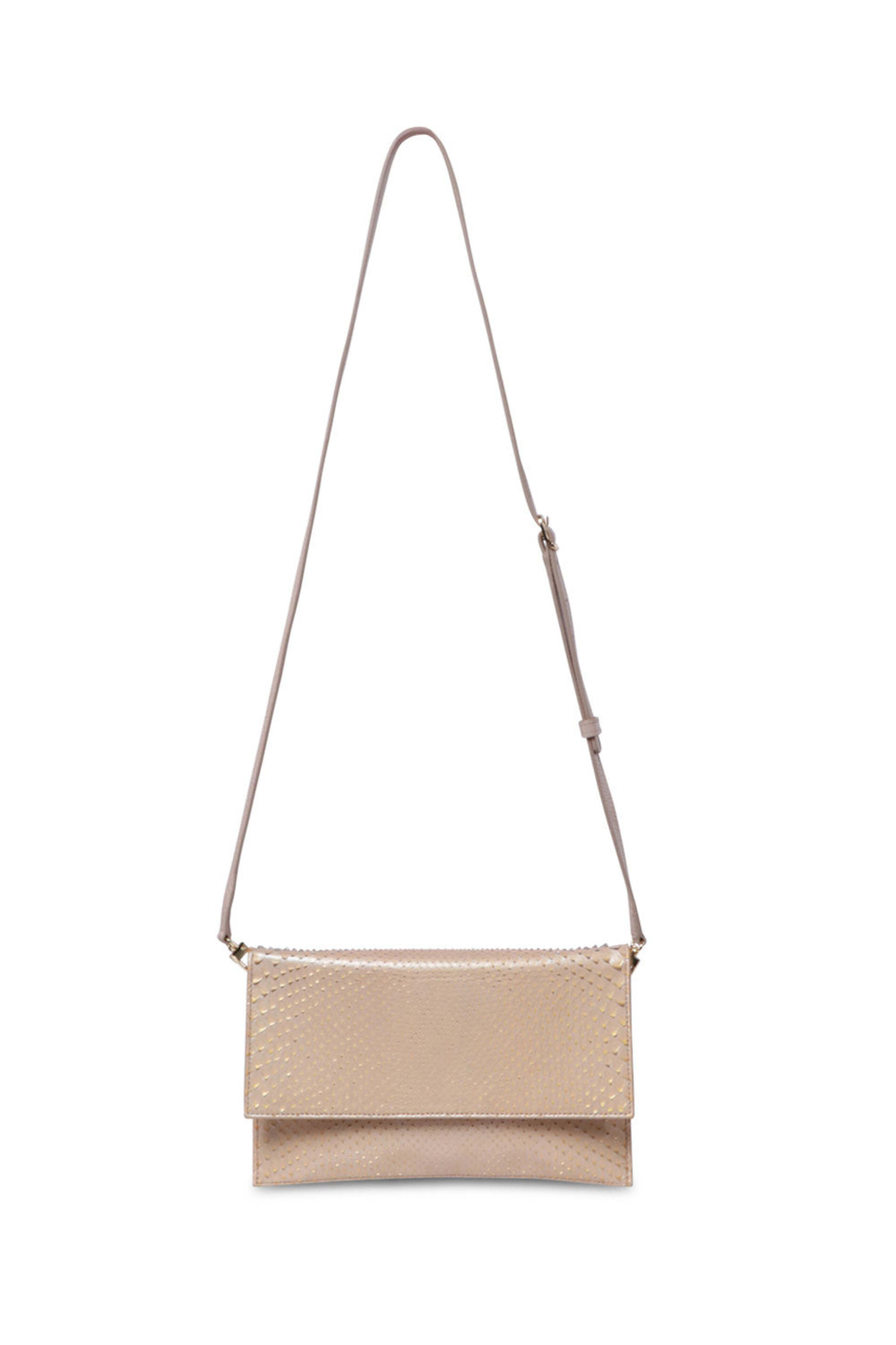 Maria Oliver - Sofia Python Soleil Clutch in Oro