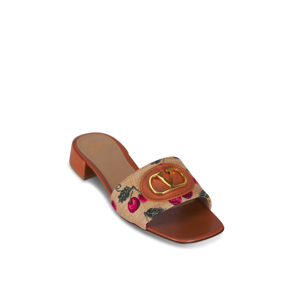 サンダル・ミュール VALENTINO Burgundy leather VLogo Signature slippers Valentino Garavani VLogo Signature sandals for Women