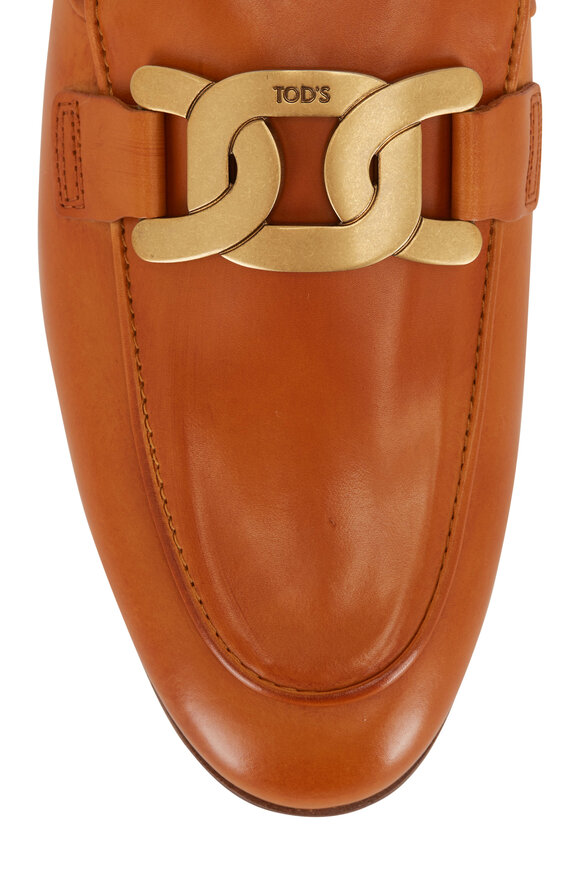 Tod's - Biscotto Leather Chain Loafer Mules 