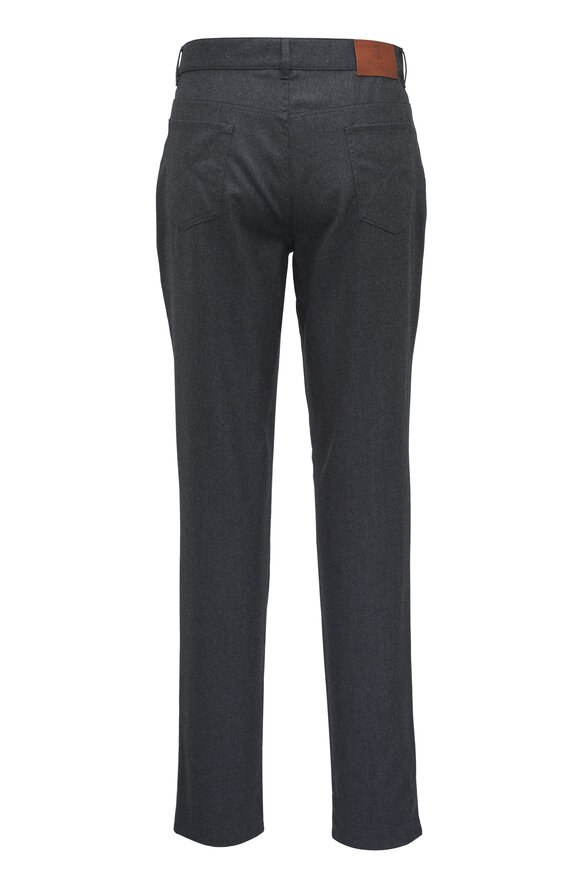 Brunello Cucinelli - Charcoal Gray Wool Five Pocket Pant