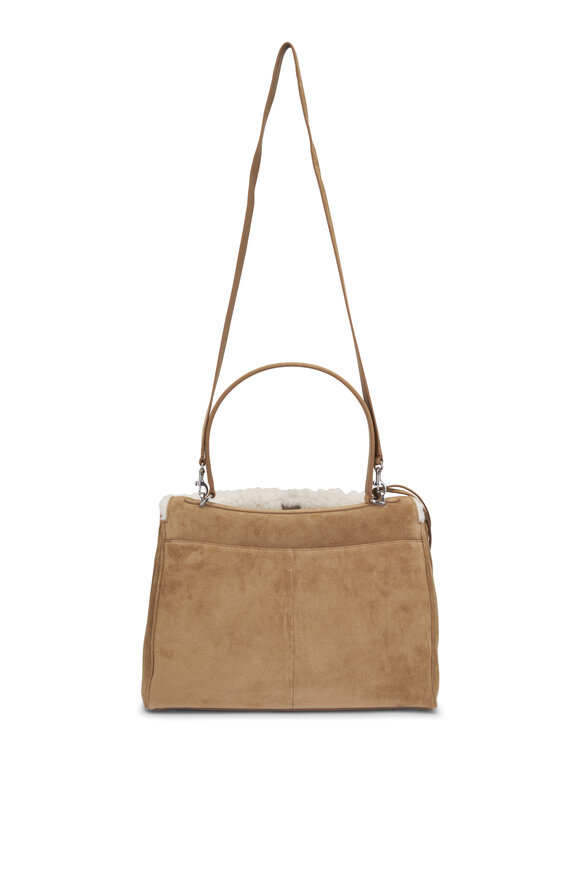 Balenciaga Medium Rodeo Noce Suede & Fleece Top Handle Bag - view 3