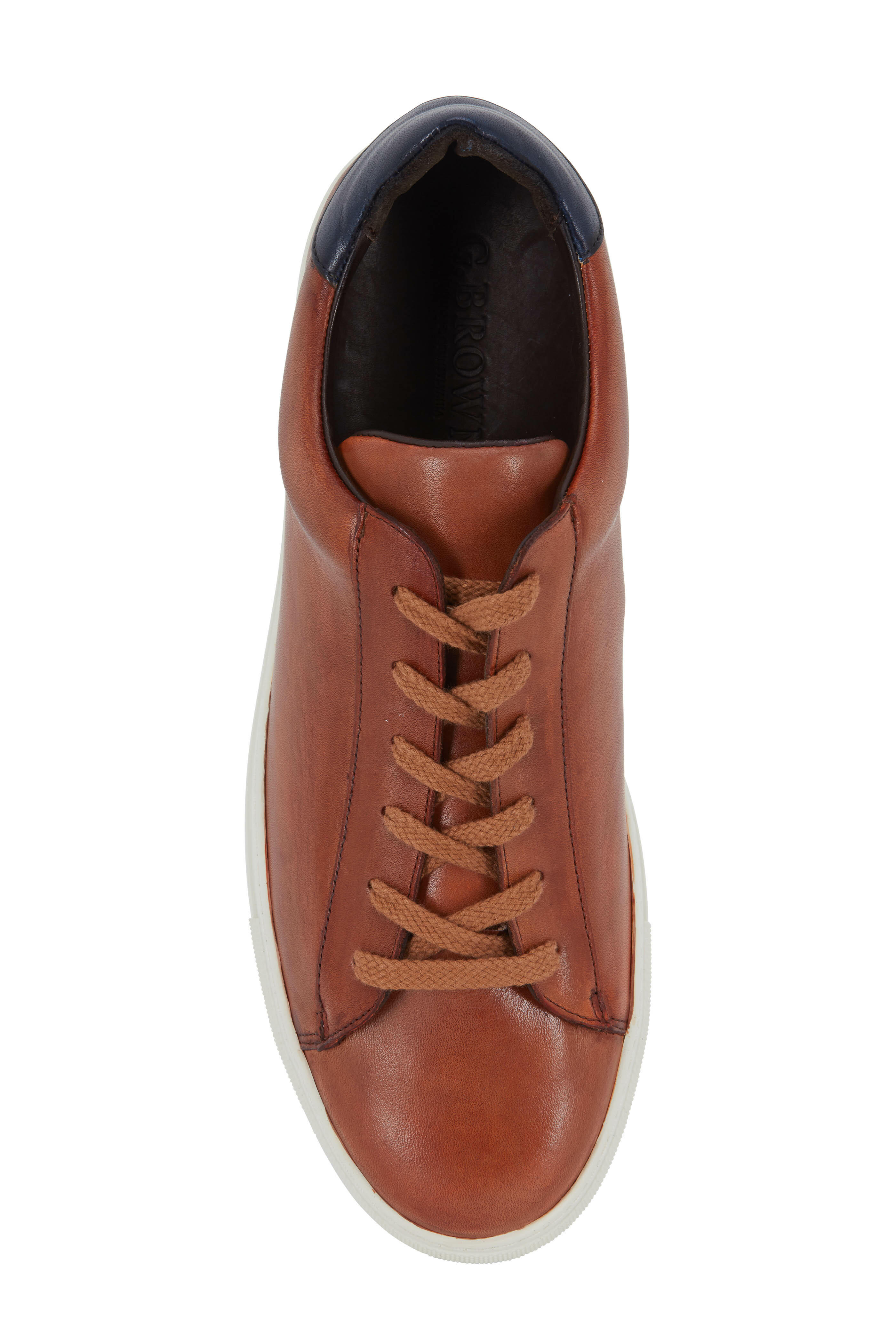 G Brown - Court Tan & Navy Blue Leather Sneaker
