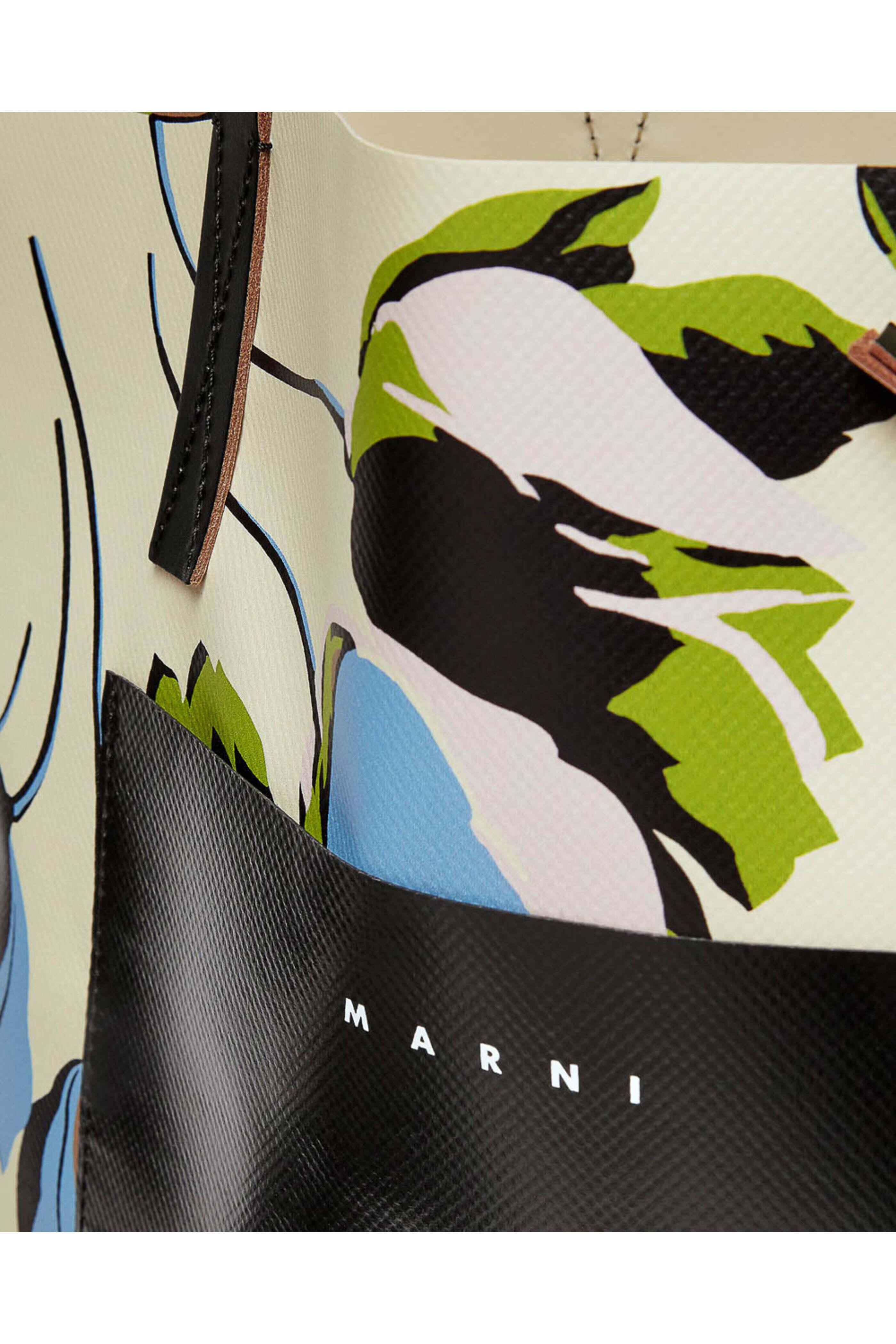 Marni - Off White Windblown Print PVC Shopping Bag