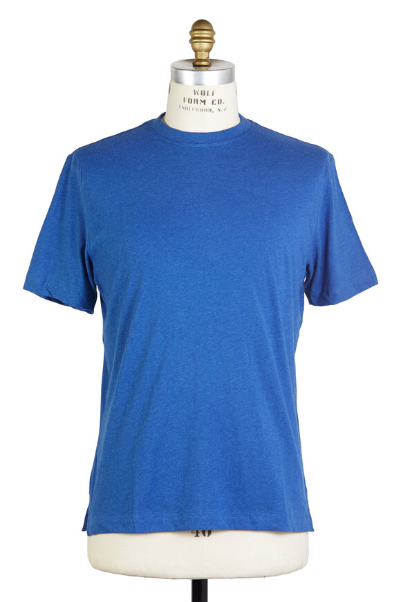 Left Coast Tee - Bright Blue Mélange Pima Cotton T-Shirt