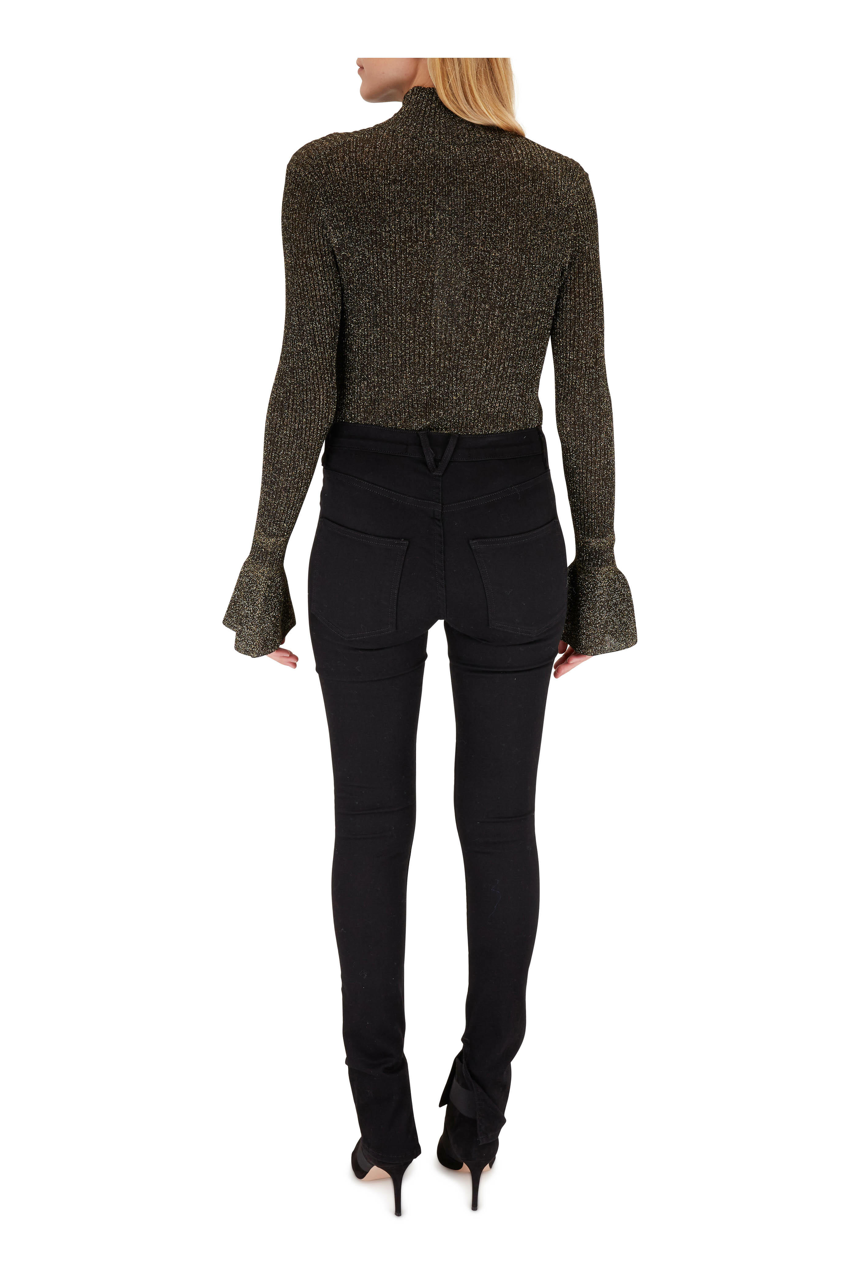 Veronica Beard - Lilia Black Metallic Turtleneck