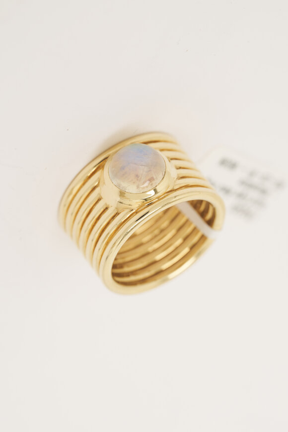 Campbell + Charlotte 14k Gold Moonstone Found Cigar Band Ring