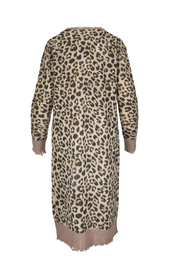 R13 Animal Print Cashmere Long Cardigan - view 3