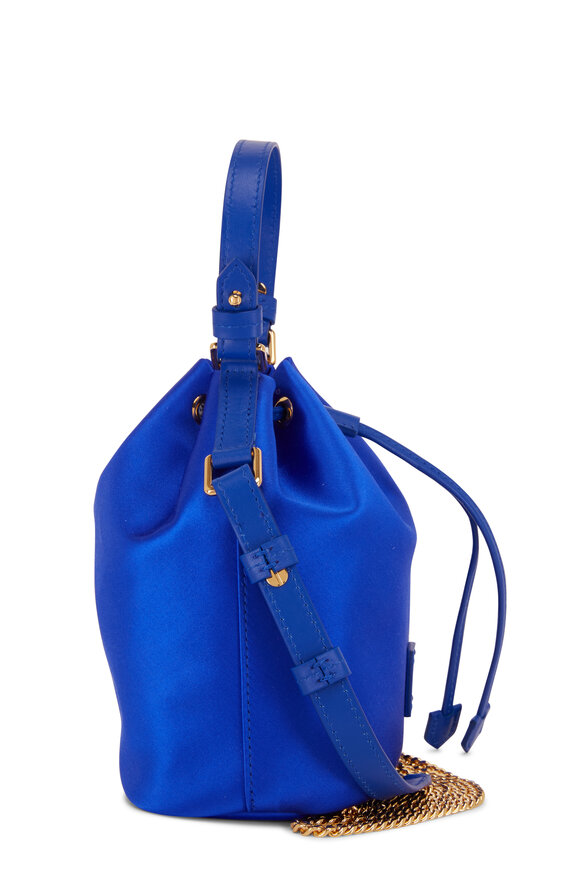 Tom Ford - Electric Blue Satin Small Bucket Bag