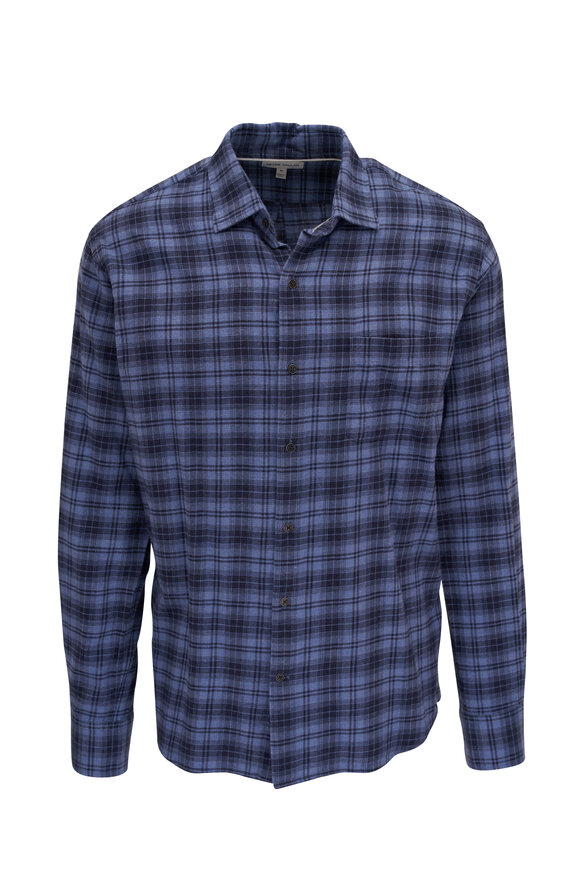 Fray Royal Blue Glen Plaid Cotton Byron Sportshirt 44