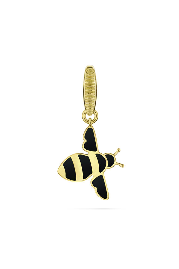 Paul Morelli 18k Yellow Gold Black Enamel Bee Charm