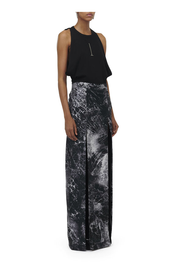 McQueen - Black Silk Twill Smashed Glass Skirt