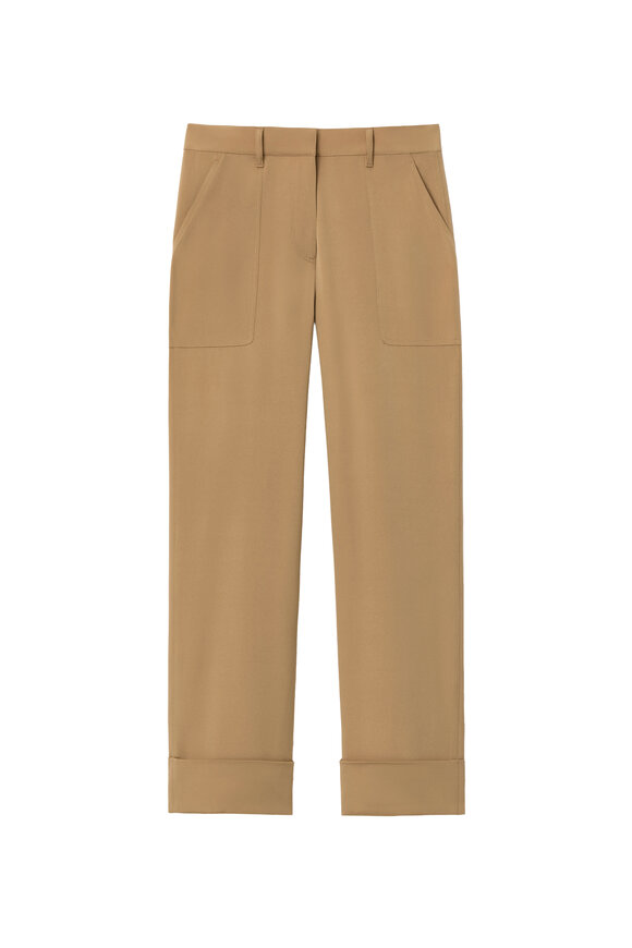 Lafayette 148 New York Georgette Cadet Khaki Organic Silk Stretch Pant - view 1