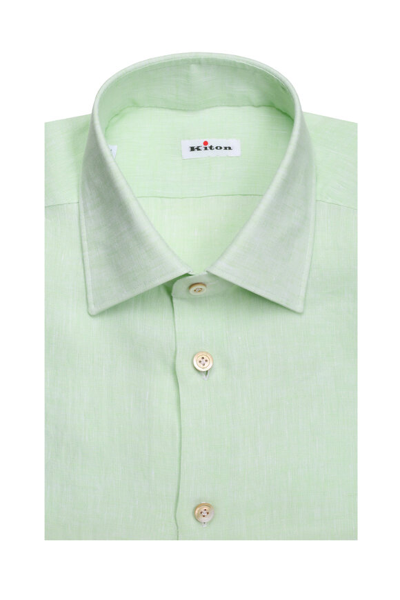 Kiton Limone Linen Sport Shirt