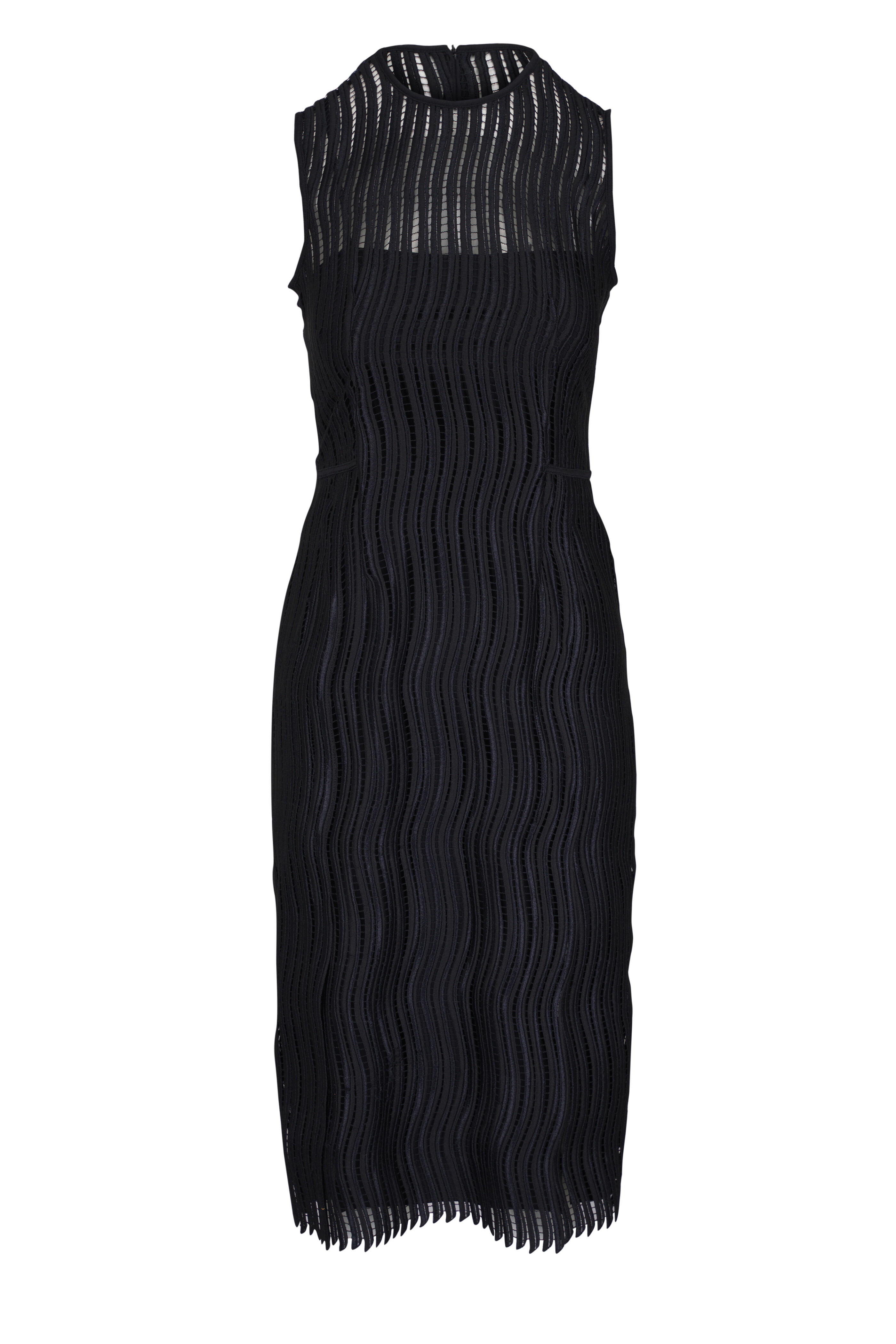 Akris - Black Tech Wave Woven Midi Dress