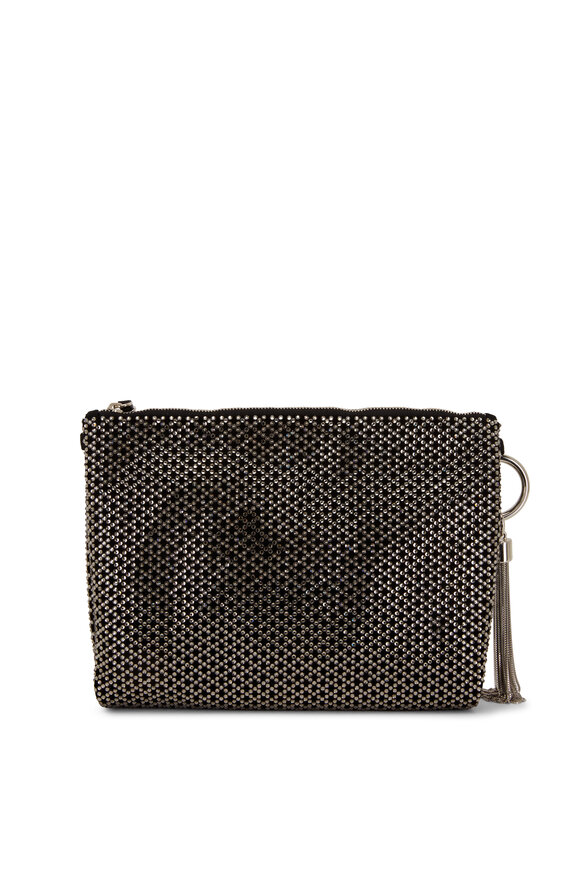 Jimmy Choo - Callie Black Crystal Embellished Leather Clutch