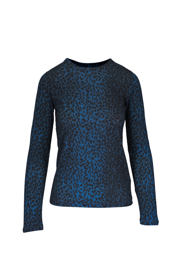 Majestic Blue Animal Print Crewneck Sweater