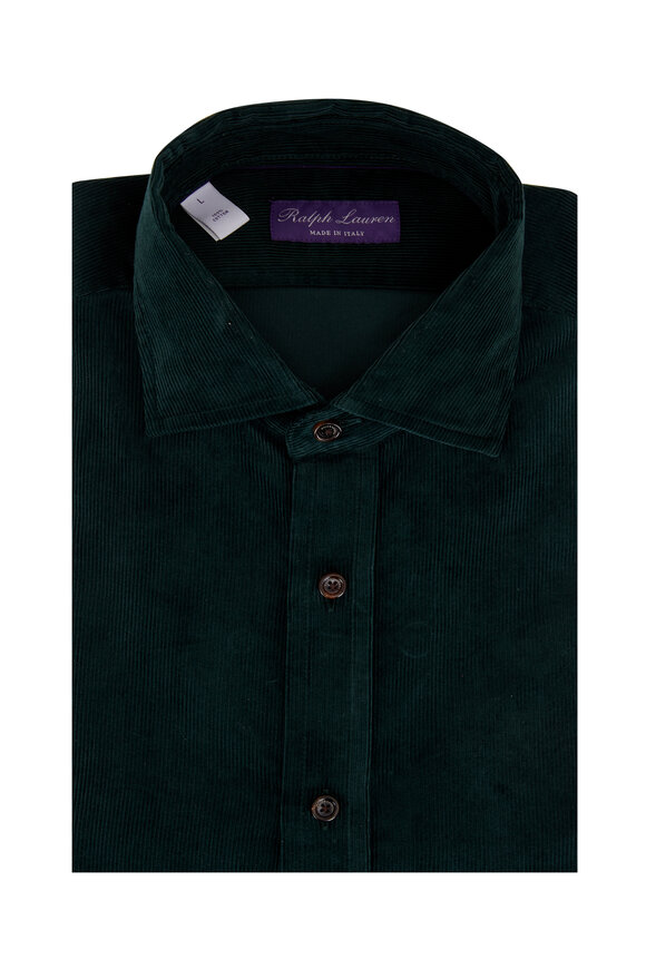 Ralph Lauren Purple Label - Dark Racing Green Fine-Wale Corduroy Shirt