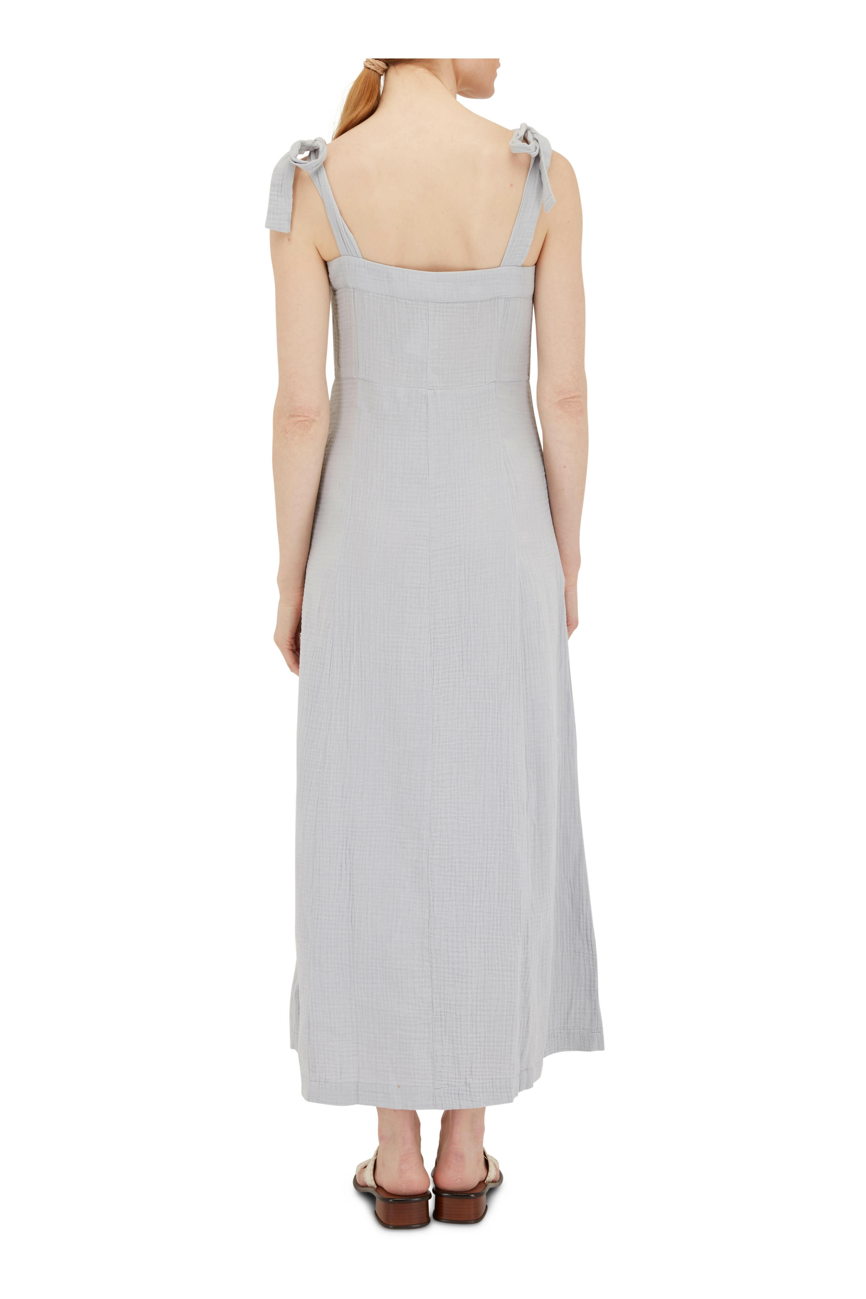 Faherty Brand - Dream Smokey Blue Cotton Gauze Tie Dress