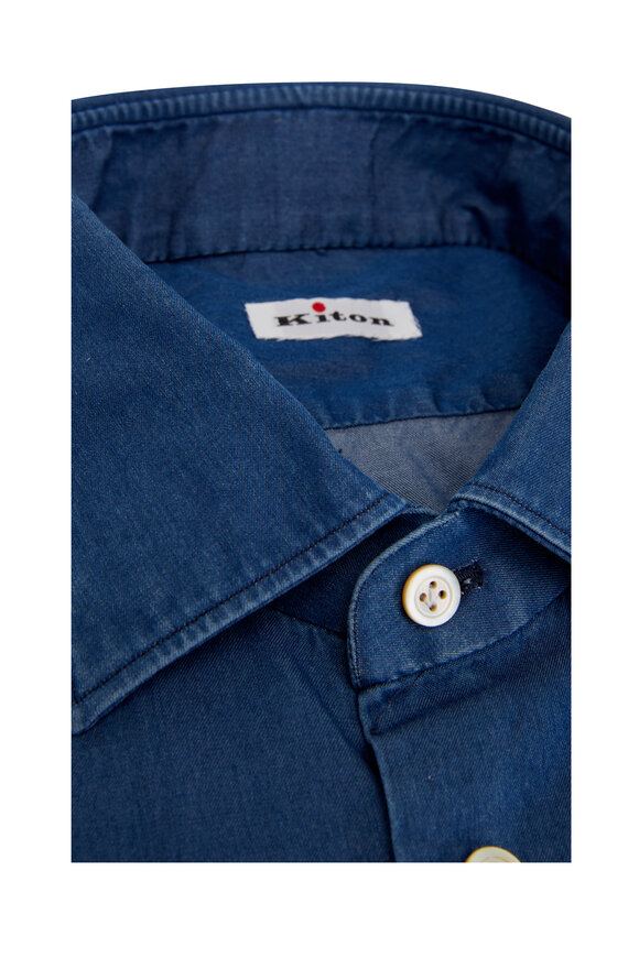 Kiton - Denim Chambray Dress Shirt 