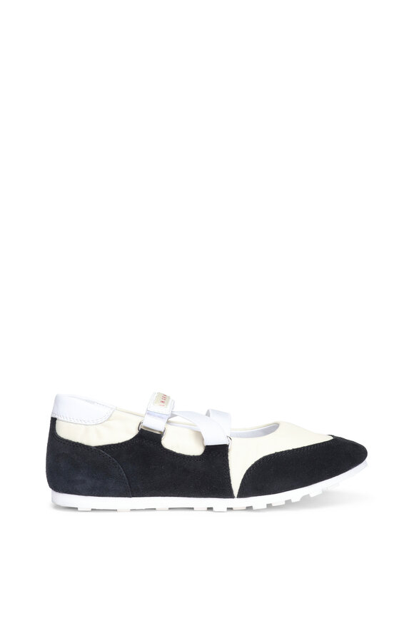 Marni Soccer Retro Navy & White Ballerina Sneaker - view 2