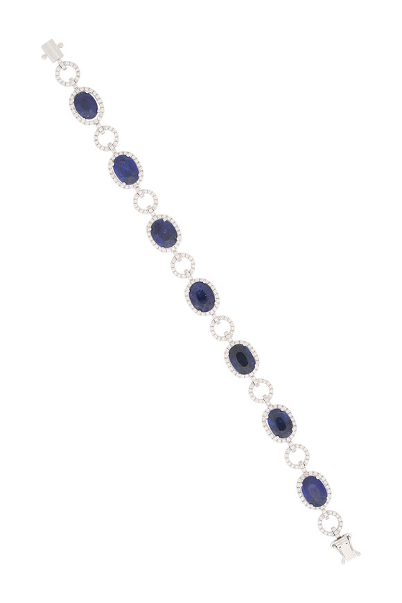 Cairo 18k White Gold Sapphire & Diamond Bracelet