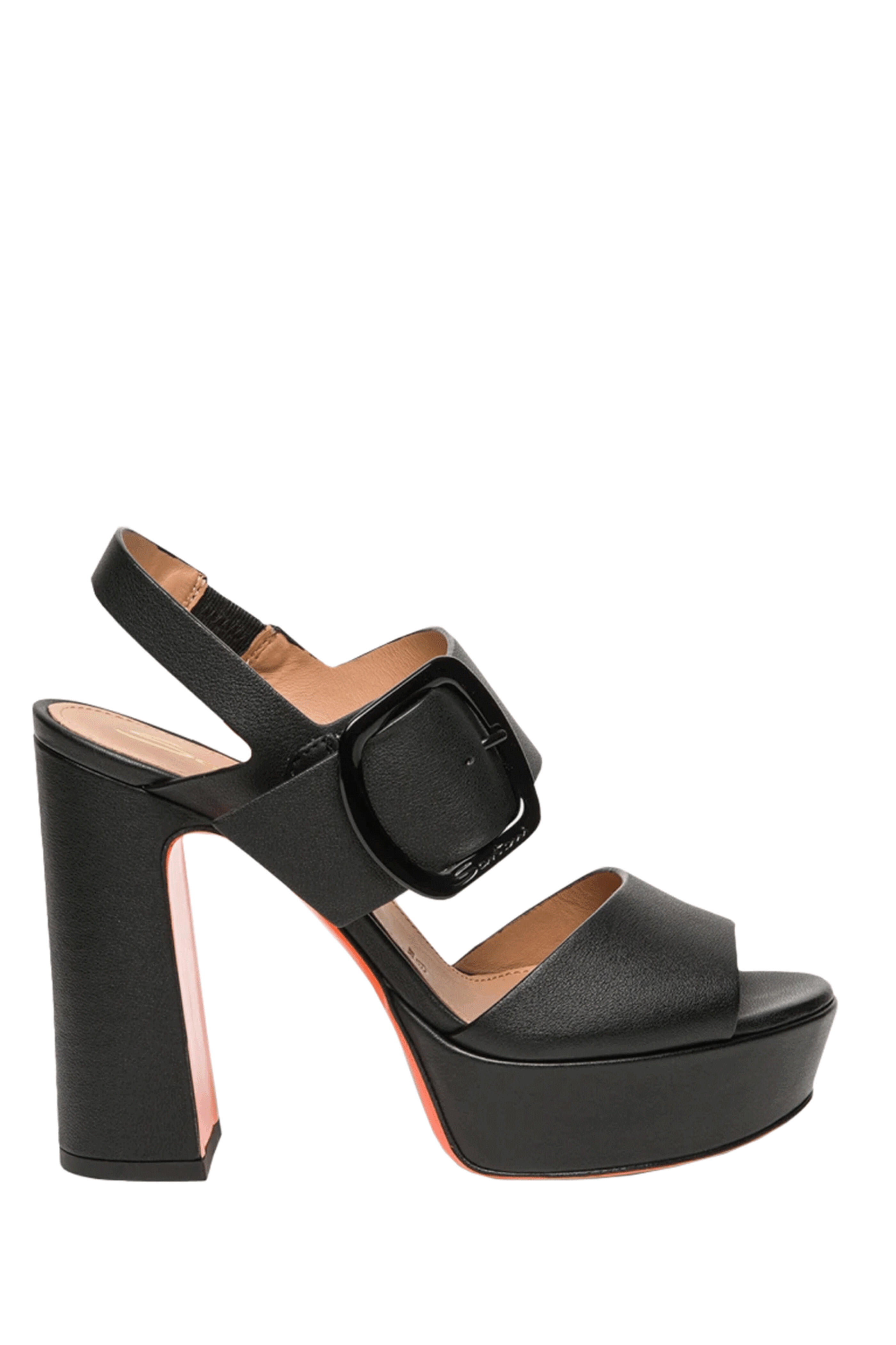Santoni - Bruxel Platform Sandal in Black | Mitchell Stores