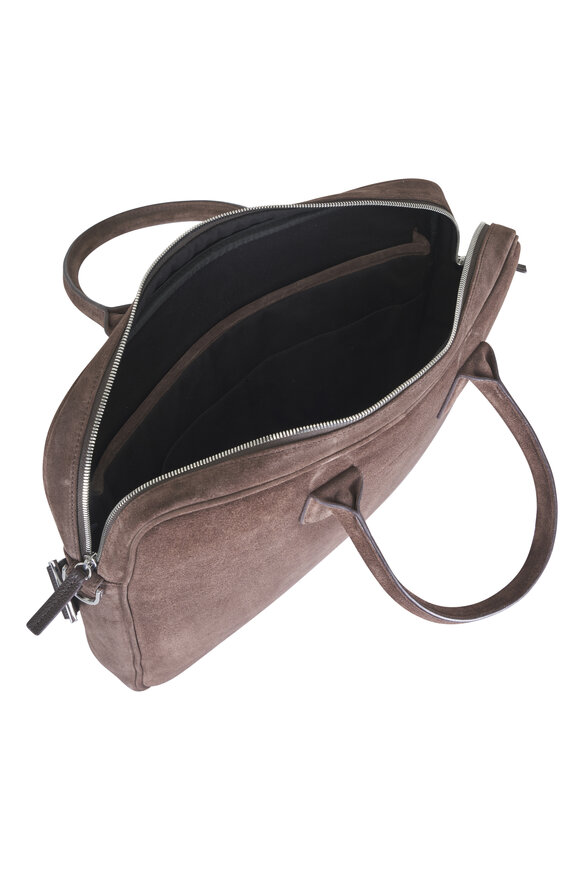 Want Les Essentiels Lesage Chocolate Suede Computer Bag - view 4