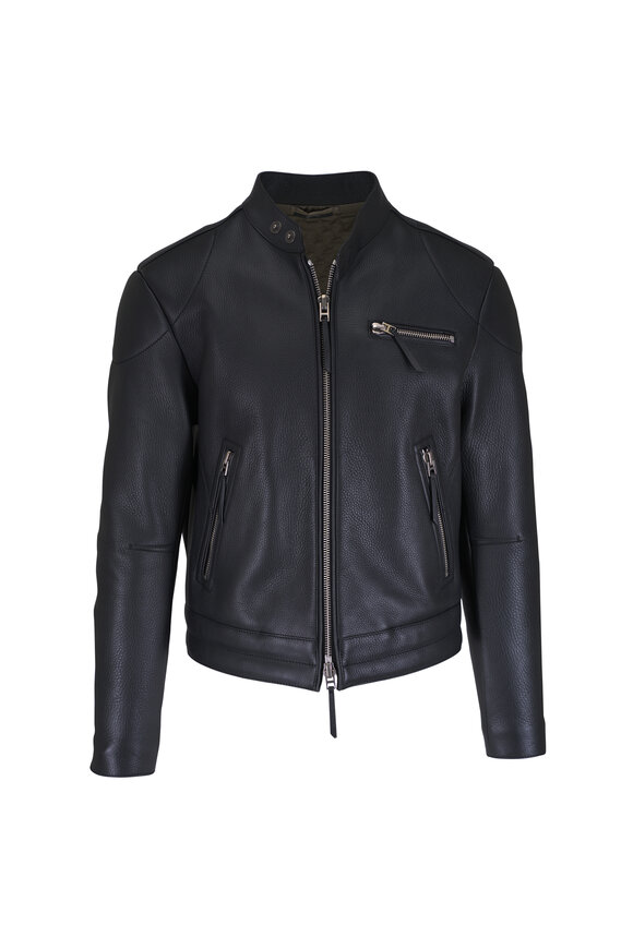 Tom Ford Grain Leather Zip Biker Jacket