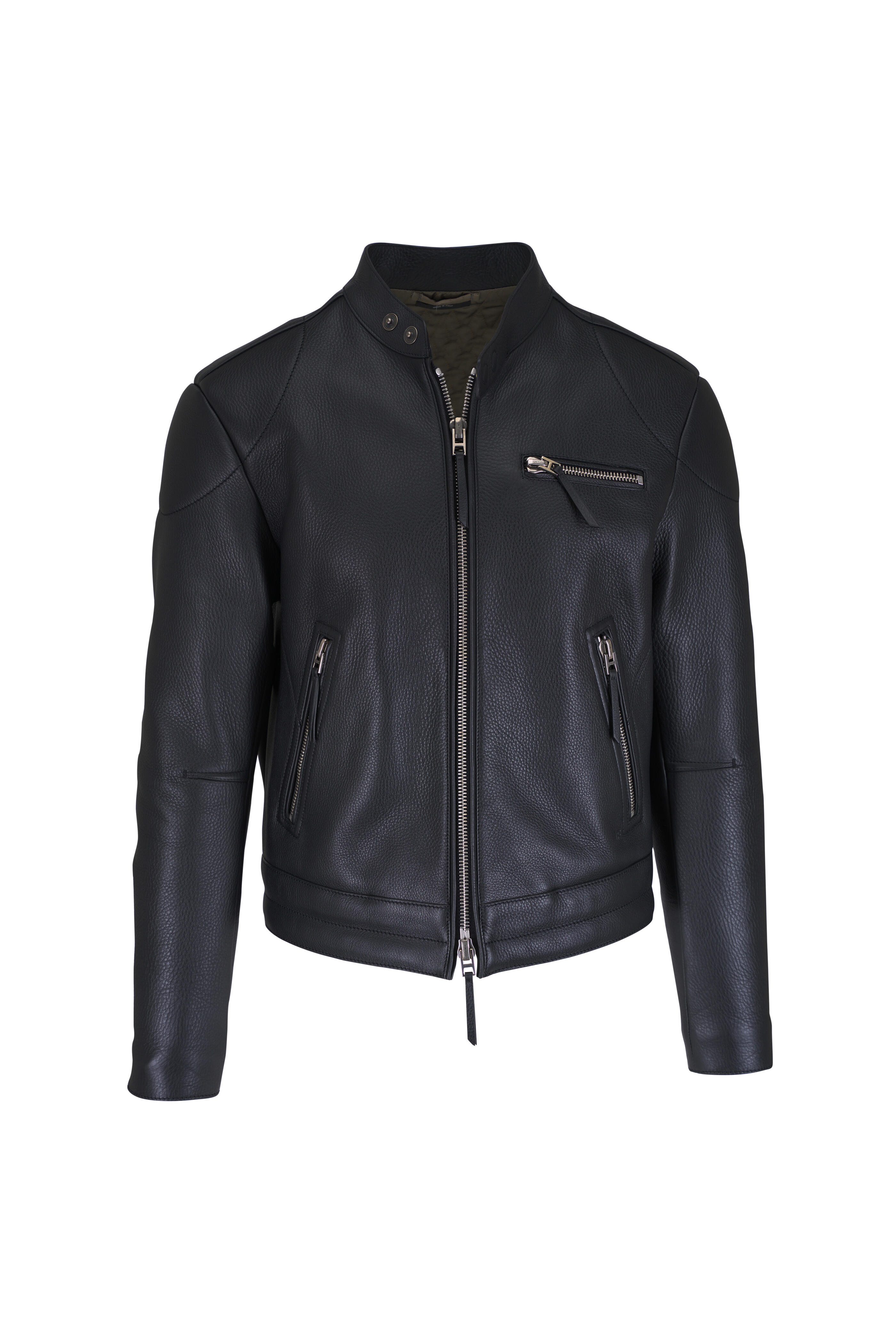 Tom Ford - Grain Leather Zip Biker Jacket