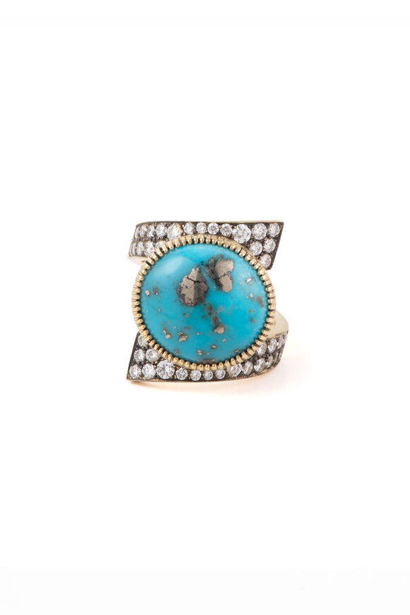 Sylva & Cie Turquoise & Diamond Wrap Ring