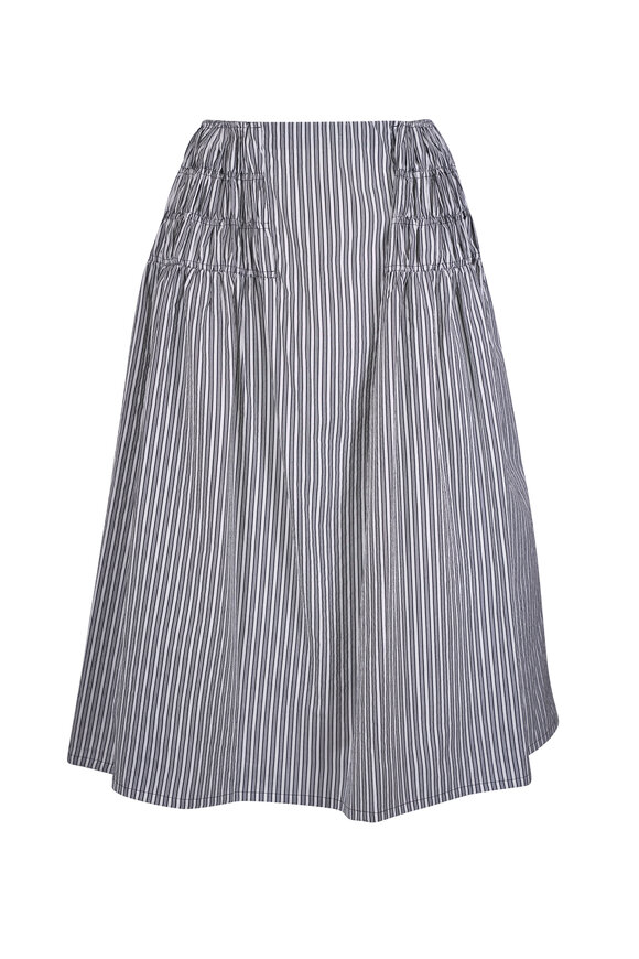 Dries Van Noten Scarlett White & Black Washed Cotton Skirt