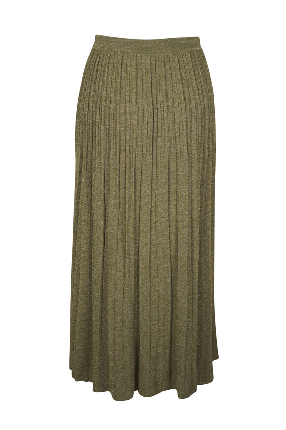 Zimmermann - Wylie Dusty Olive Gold Rib Midi Skirt