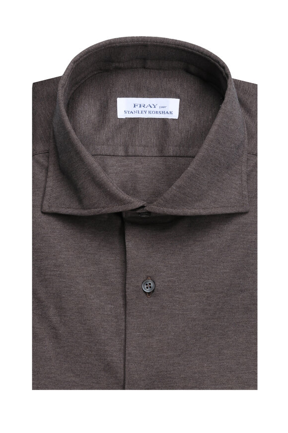 Fray Brown Cotton Sport Shirt