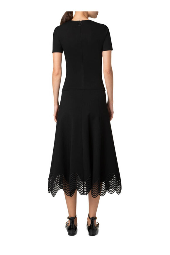 Akris Punto - Signature Jersey Black Midi Skirt