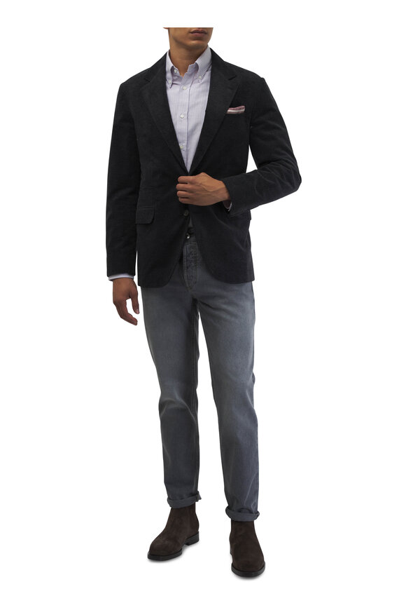 Brunello Cucinelli - Charcoal Gray Cotton & Cashmere Corduroy Sportcoat