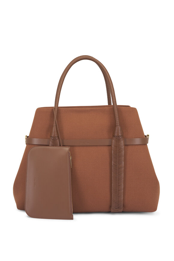 Loro Piana Large Ghiera Vicuna & Dark Vicuna Shopper Tote - view 4