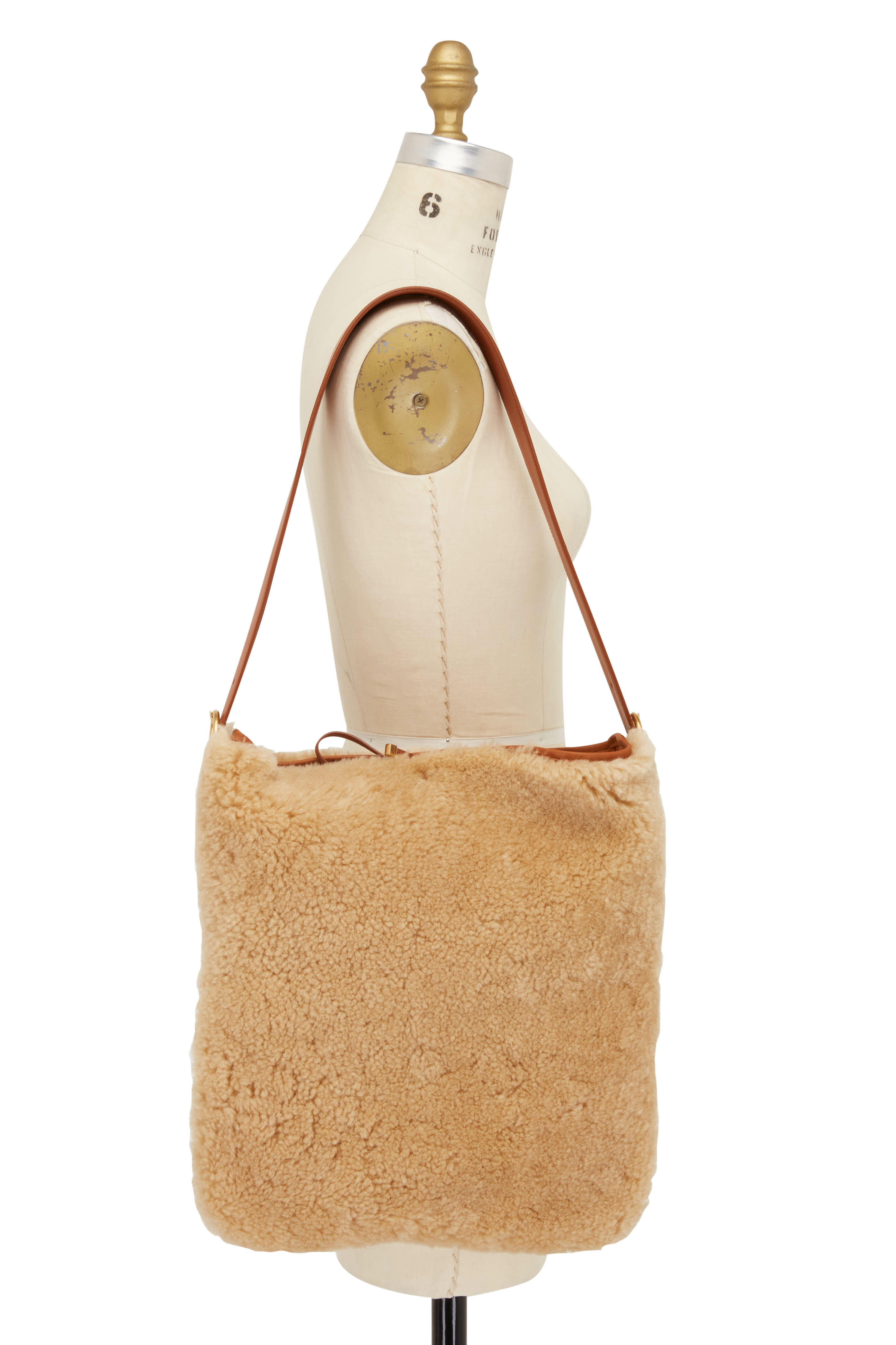 Le 5 A 7 Mini Raffia Shoulder Bag in Beige - Saint Laurent