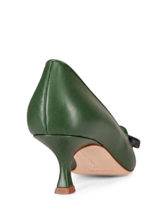 Manolo Blahnik Maysale Dark Green Leather Pump, 50mm - view 5