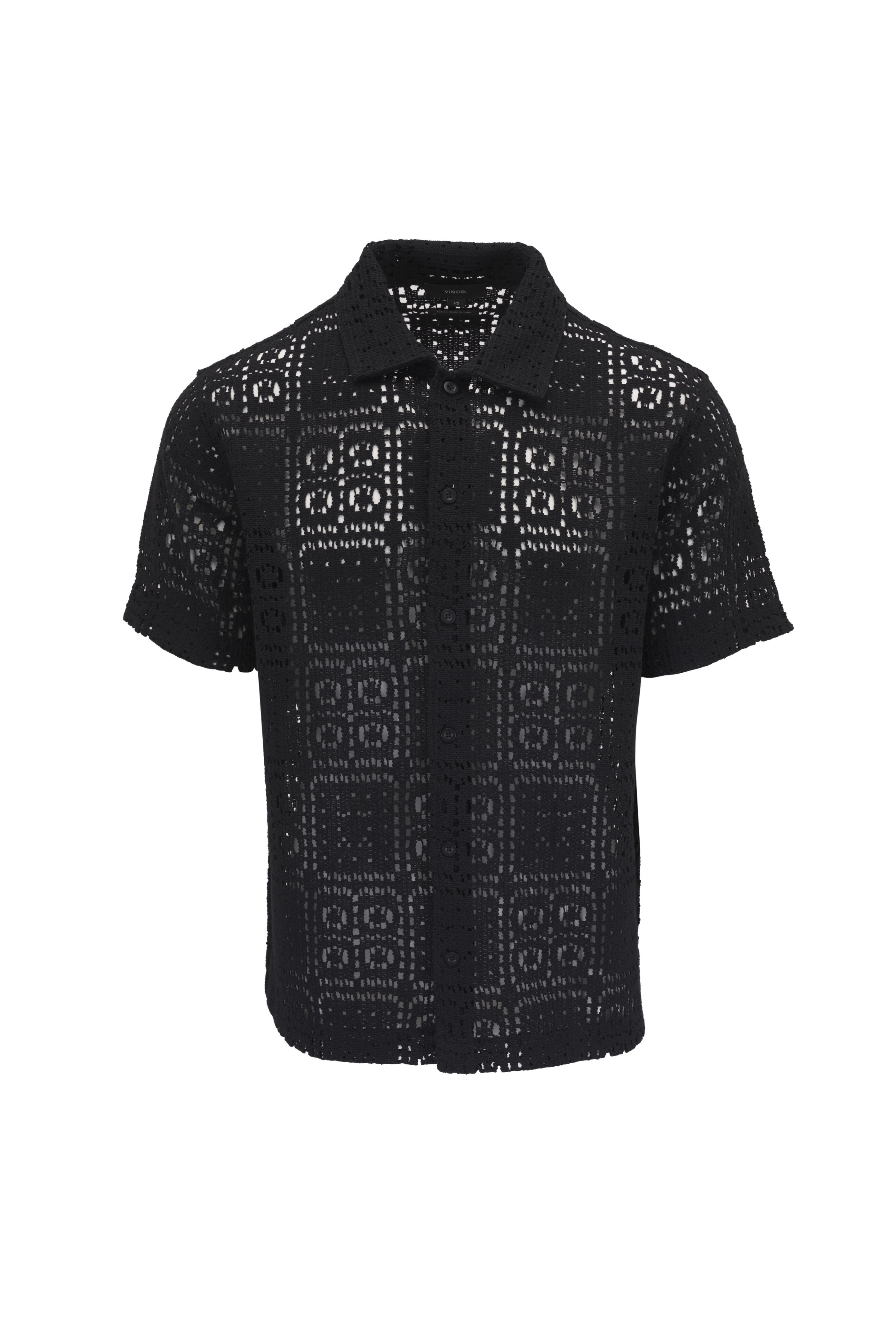 Vince - Crochet Black Button Front Shirt