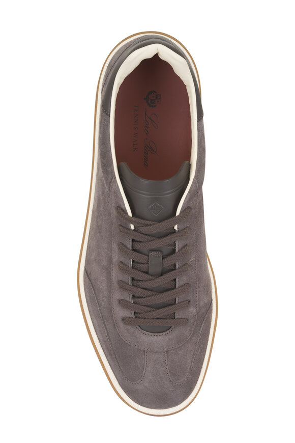 Loro Piana Tennis Walk Gray Suede Sneaker - view 3