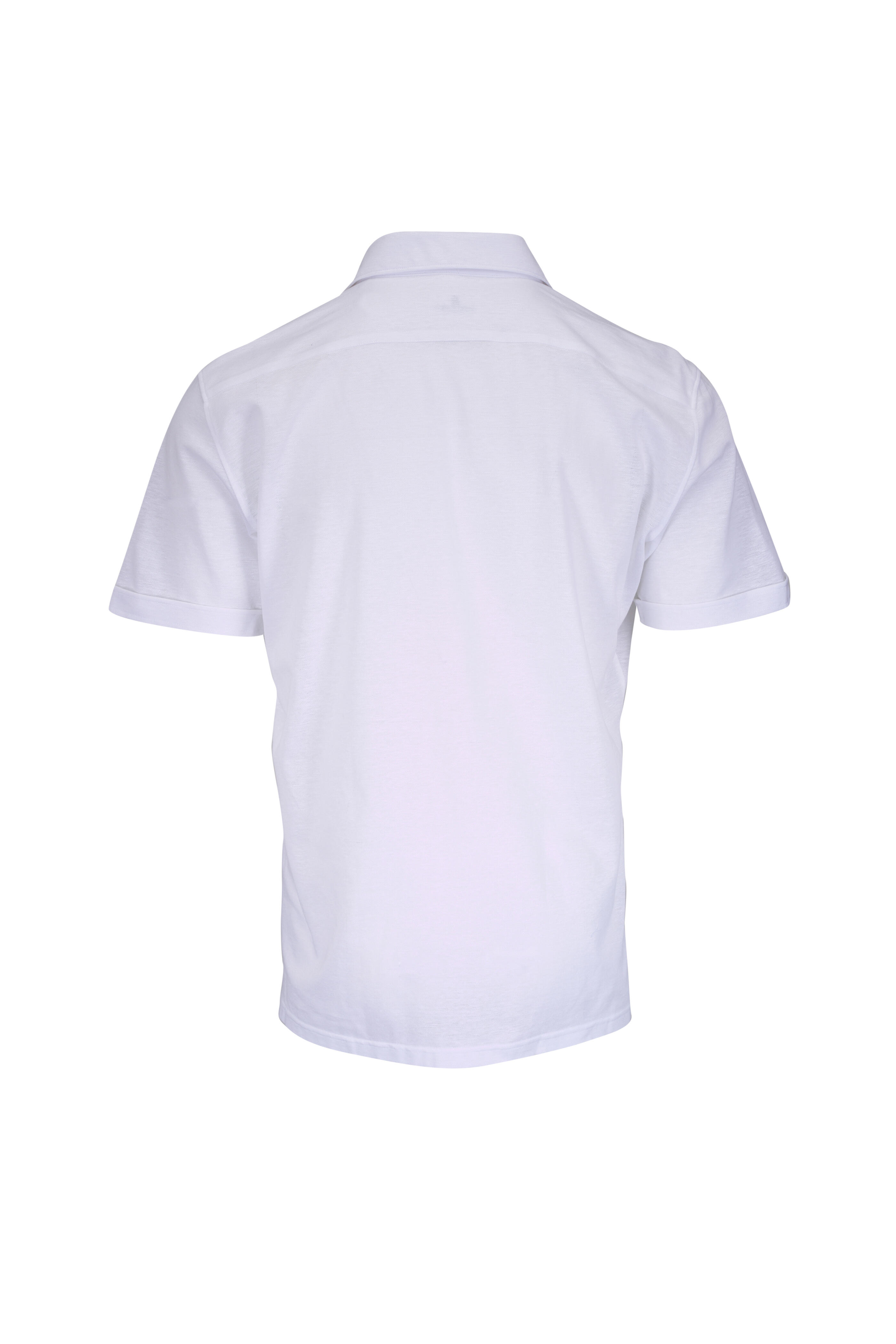 Emanuel Berg - White Jersey Cotton & Linen Button Up
