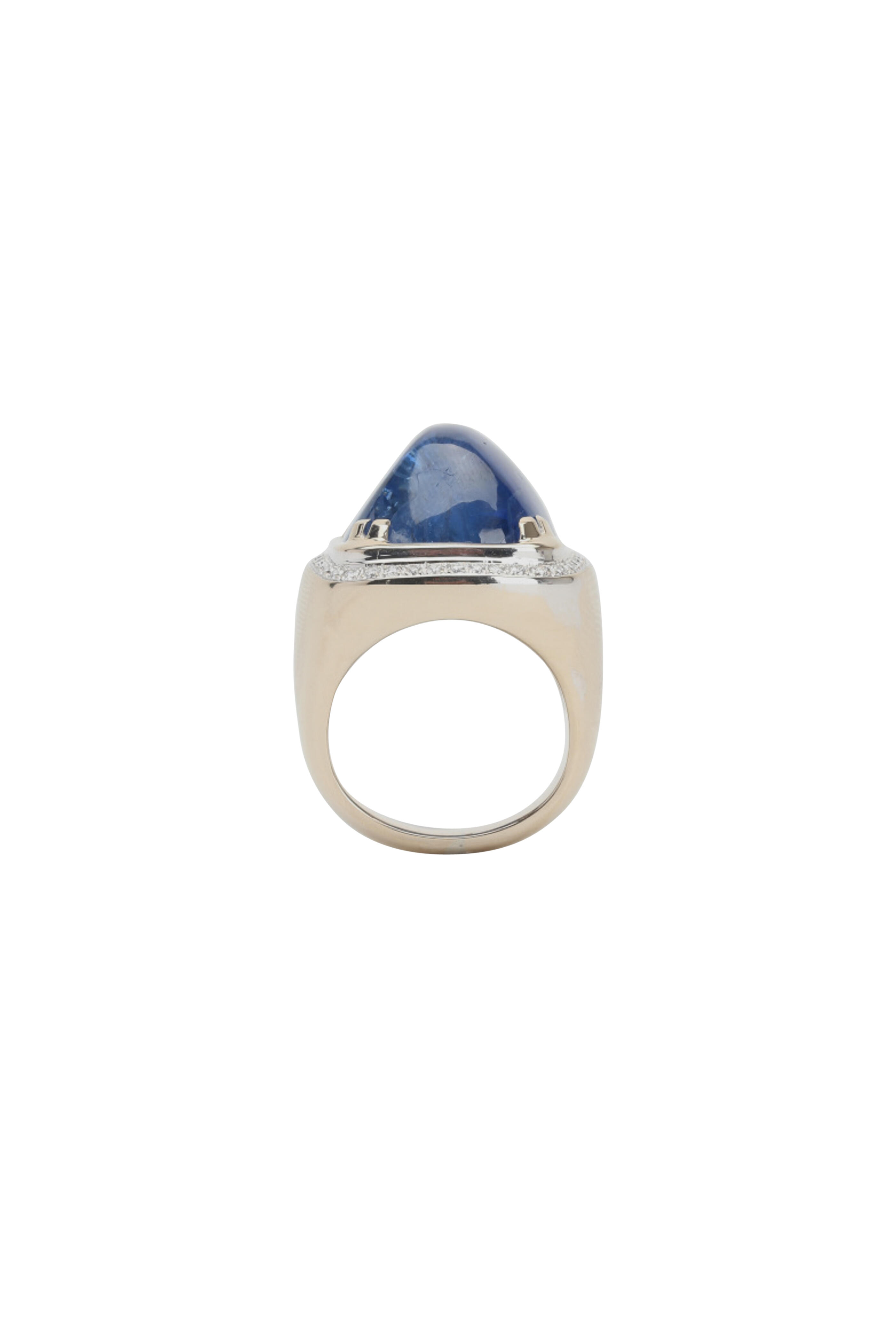 Frank Ancona - 18K White Gold Sapphire & Diamond Ring