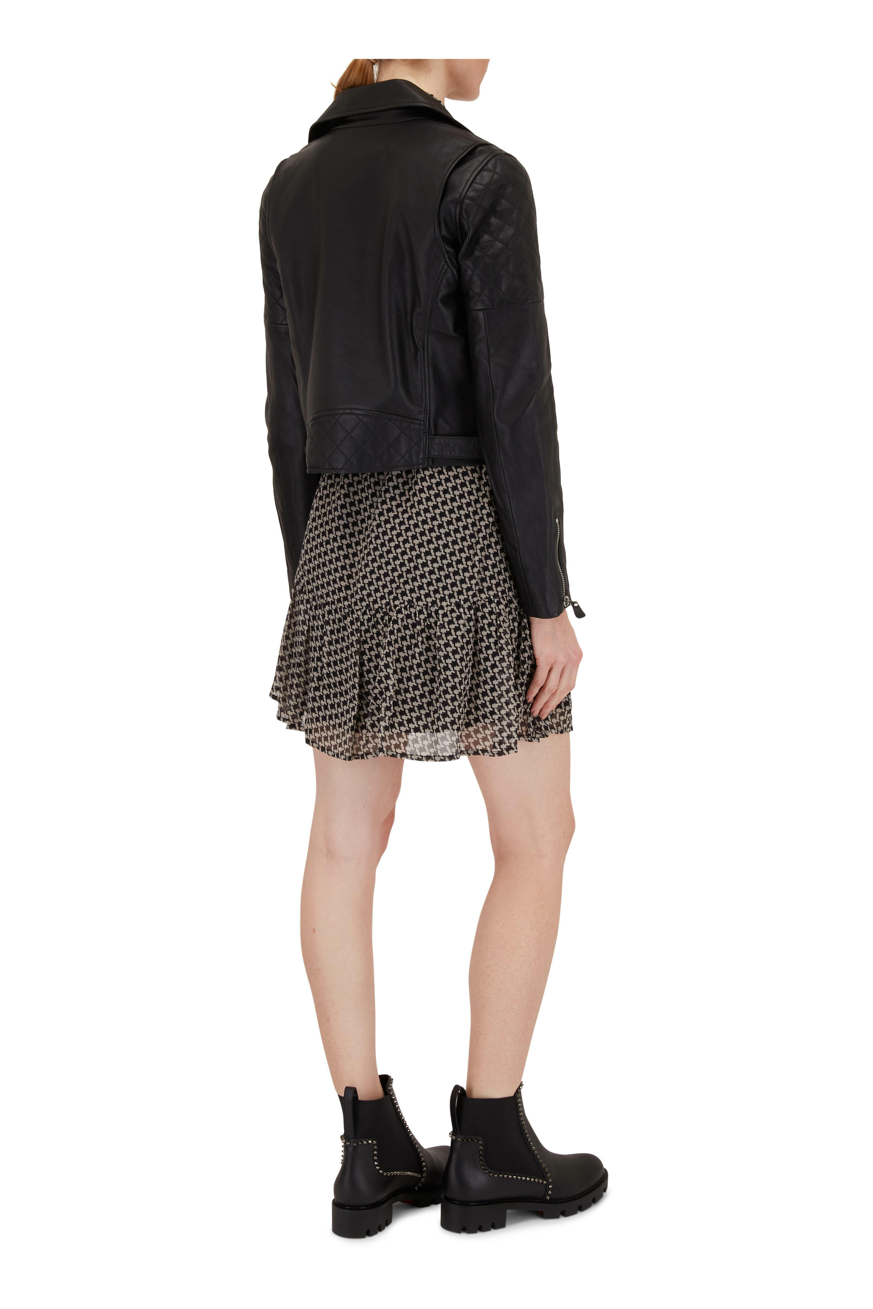 Paige - Lizabeta Black & Beige Print Mini Dress