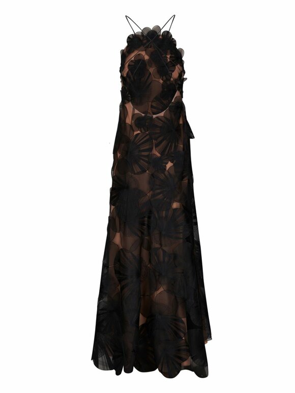 Akris - Anemone Black Silk Organza Floral Gown 