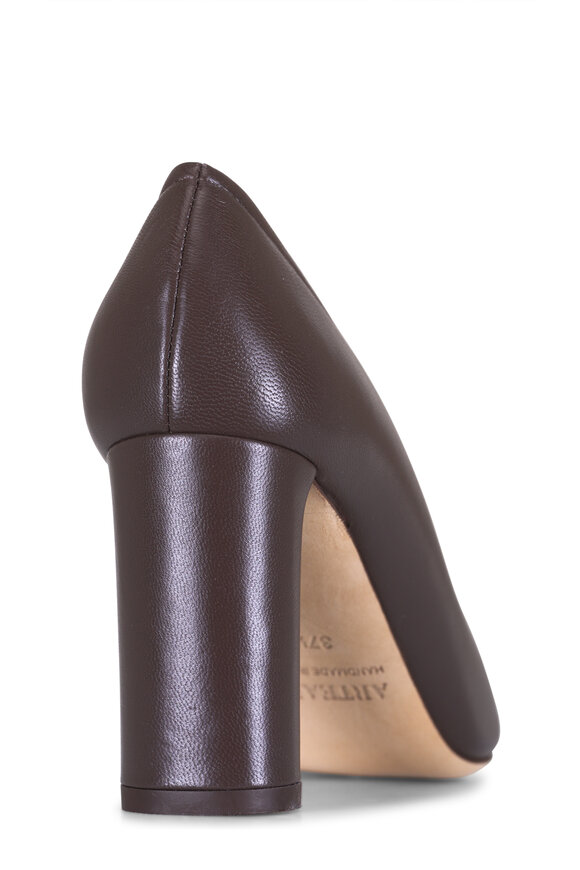 Arteana Brera Brown Leather Block Pump, 75mm - view 3