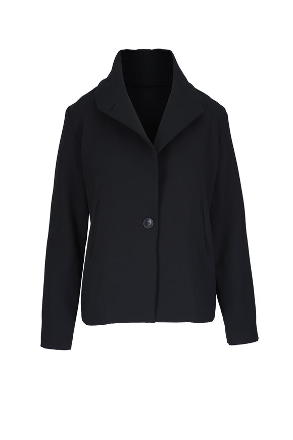 Peter Cohen Black Double-Face Wool Call Coat