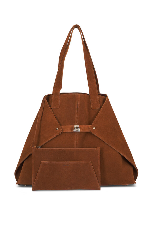 Akris Medium Ai Cuoio Suede Shoulder Tote - view 5