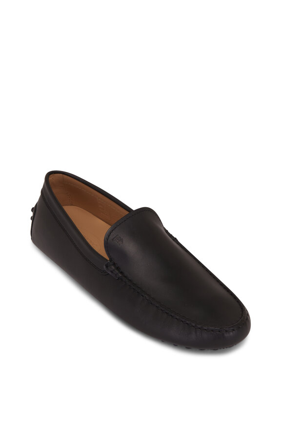 Tod's Pantofola Nuovo Gommino Black Leather Shoes