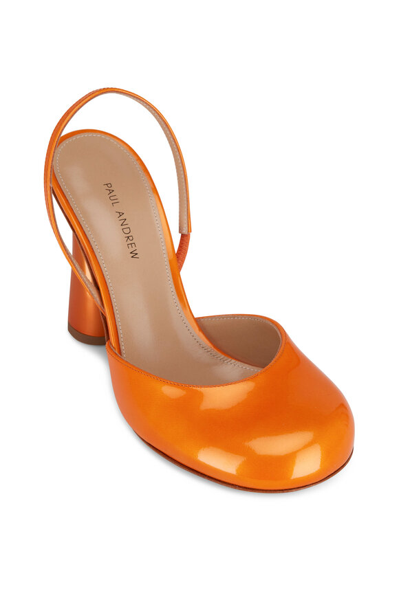 Paul Andrew - Tangerine Round Toe Slingback Pump, 95mm 